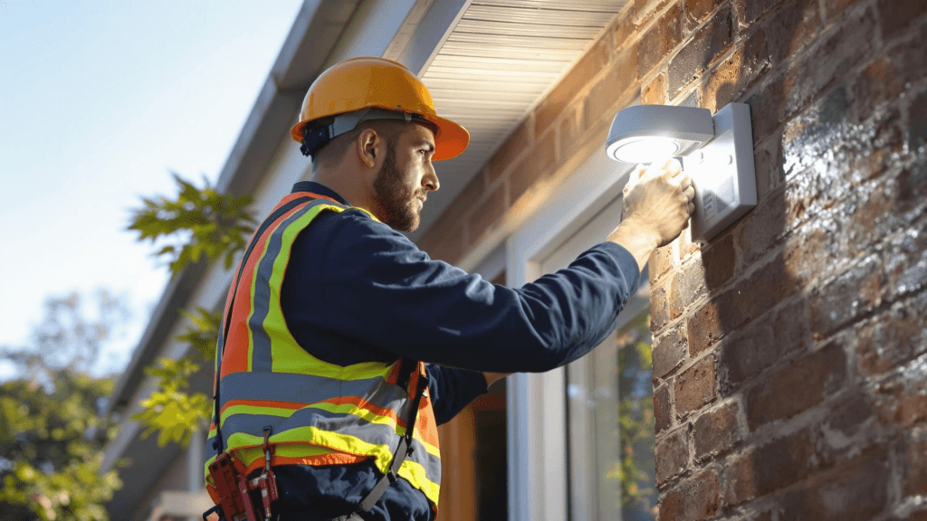 Medford electrician installing recessed lighting in residential home
