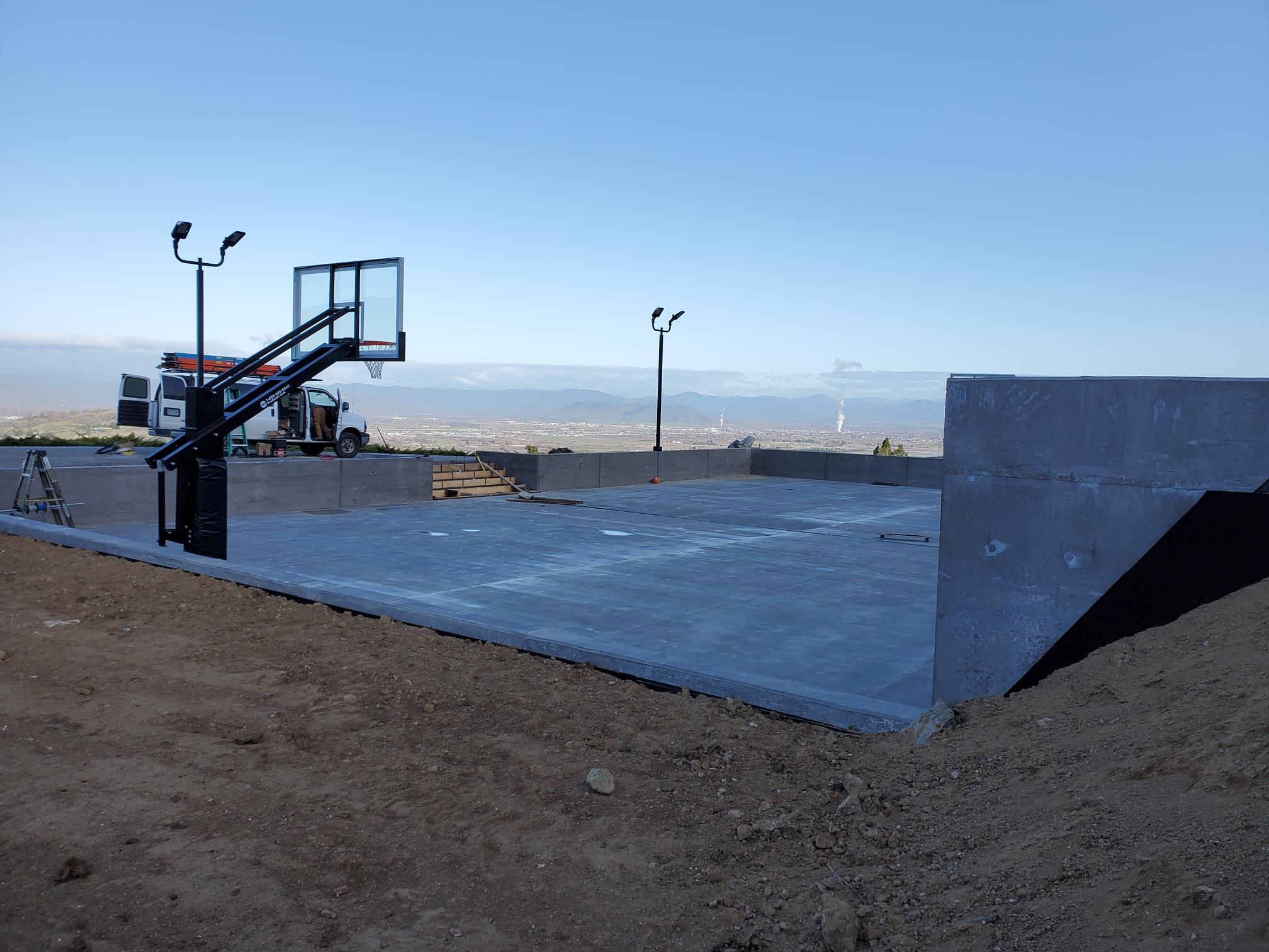 Outdoor basketball court electrical and lighting project